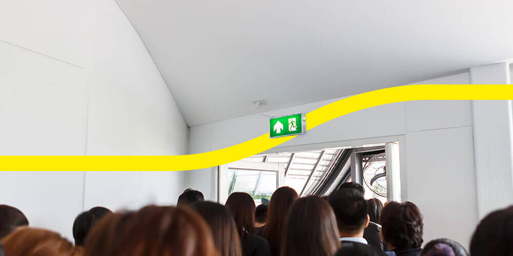 simulacro de incêndio com o Kelio